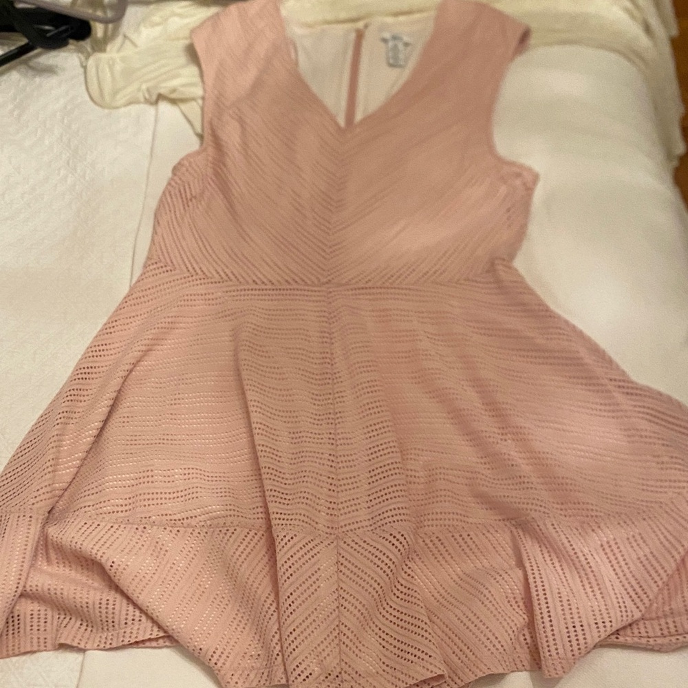 Elegant Pink Sleeveless Flounce bottom  Dress